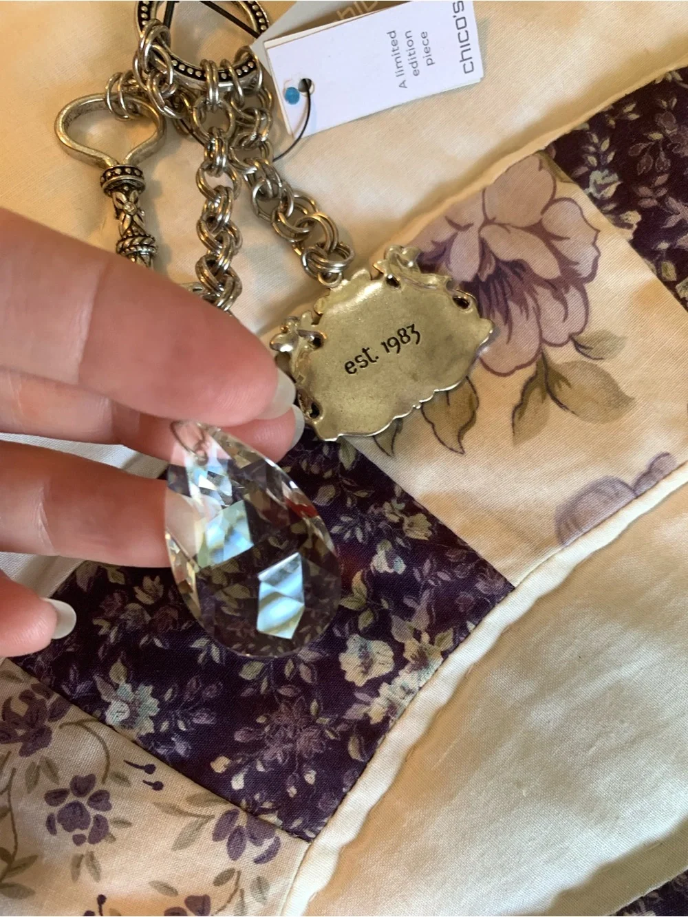 Chico's Silver-Tone Chain Anniversary Collection Necklace with Charms